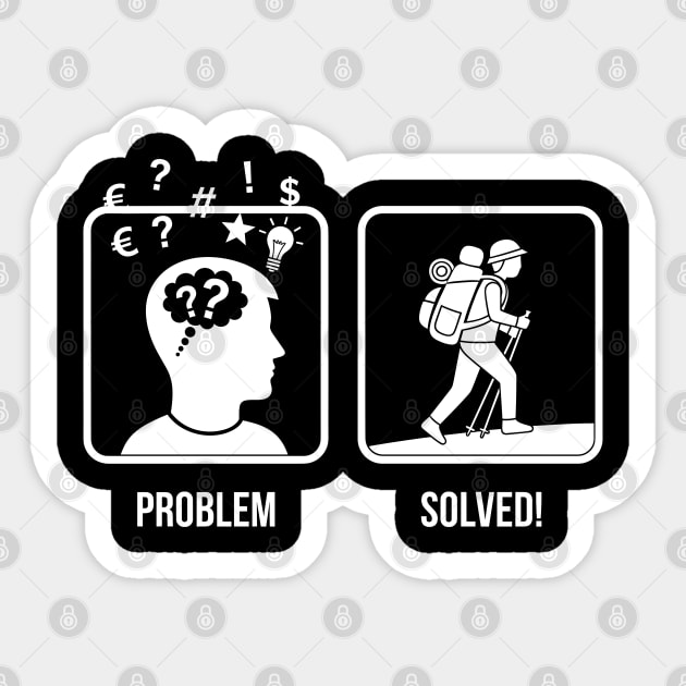 Problem Solved Hiker Sticker by enrynz
